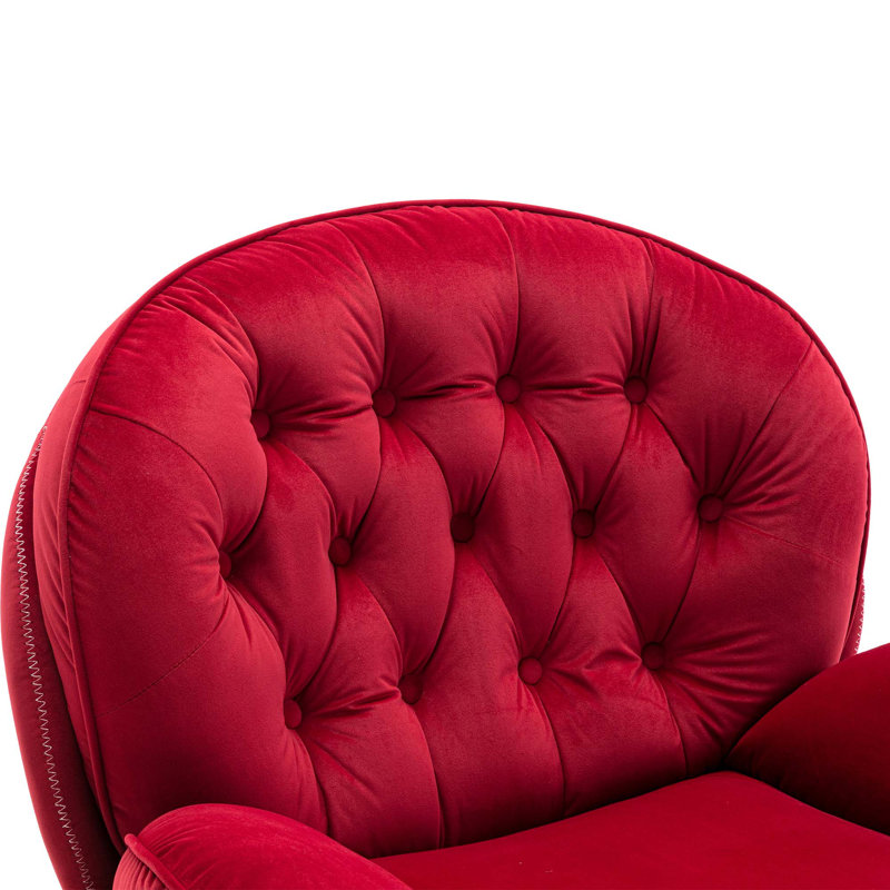 Méridienne pivotante avec repose-pieds 31,73 pouces, Velours rouge