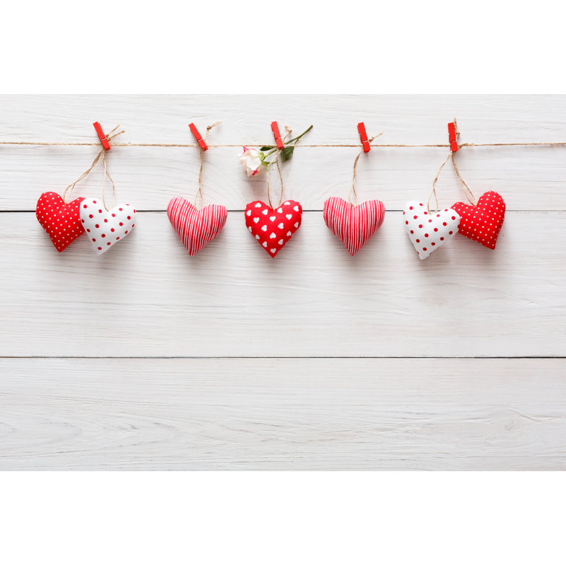 Hearts Shape Pillow - Wrapped Canvas Print, 61cm H x 91cm W x 3.8cm D