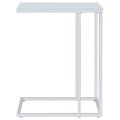 Stella Glass Top Accent Table Chrome And White -  Coaster Fine Furniture, COAF900250