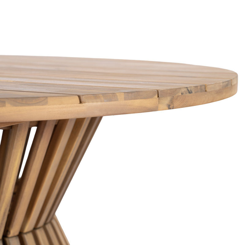 Ensemble de salle à manger de patio moderne en bois d'acacia 4 personnes Decia, Gris