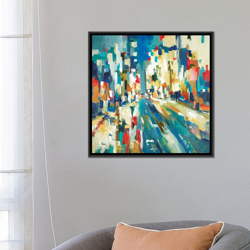 « urban battement », impression sur toile, H 18 po x l 18 po x P 1,5 po, Toile avec cadre flottant noir, Pas de tapis