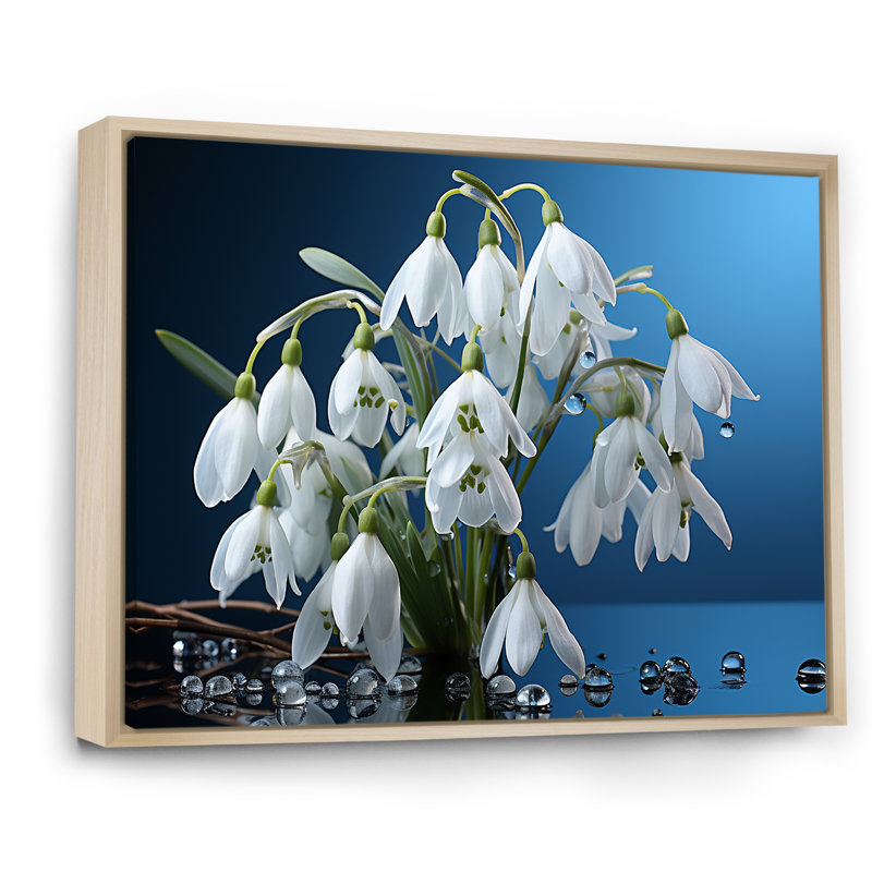 «Winter Snowdrop Flower», photographie sur toile, H 30 po x l 40 po x P 1,5 po, Cadre naturel flottant