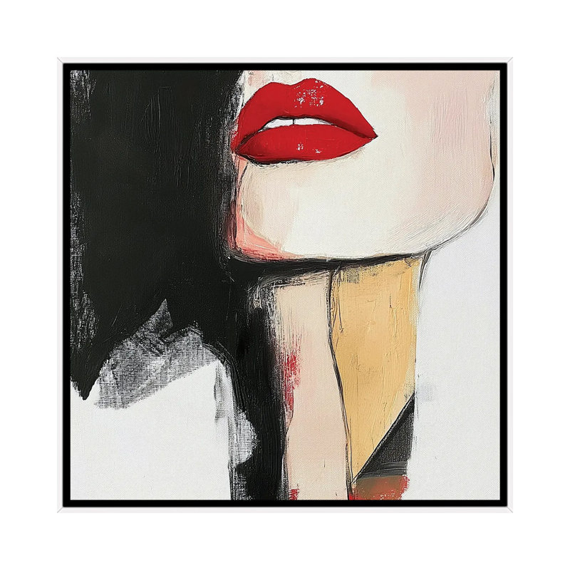 Sensualité - reproduction d'art murale - toile encadrée, H 26 po x l 26 po, Toile à cadre flottant sans passe-partout, Blanc