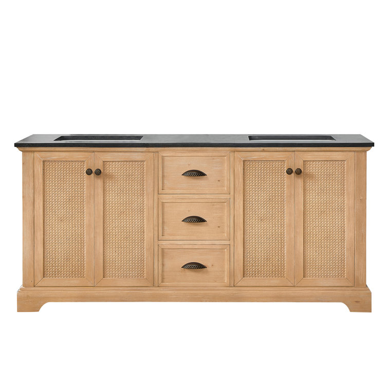 Hollis 72'' Double Bathroom Vanity with Marble Top