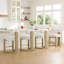 Tabouret de comptoir rembourré en bois massif-751692520