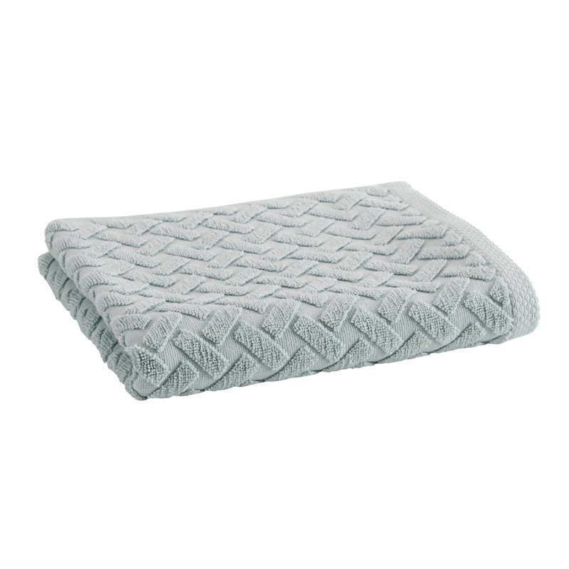 Trellis Cotton Bamboo Blend Antimicrobial Hand Towels, Glacier