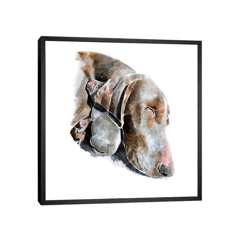 Love Eternal Weimaraner - Painting on Canvas, Black Framed, 45.72 cm H x 45.72 cm W