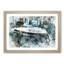 Teal Blue Drum Kit in Abstract - Framed Print-55729649-55729651