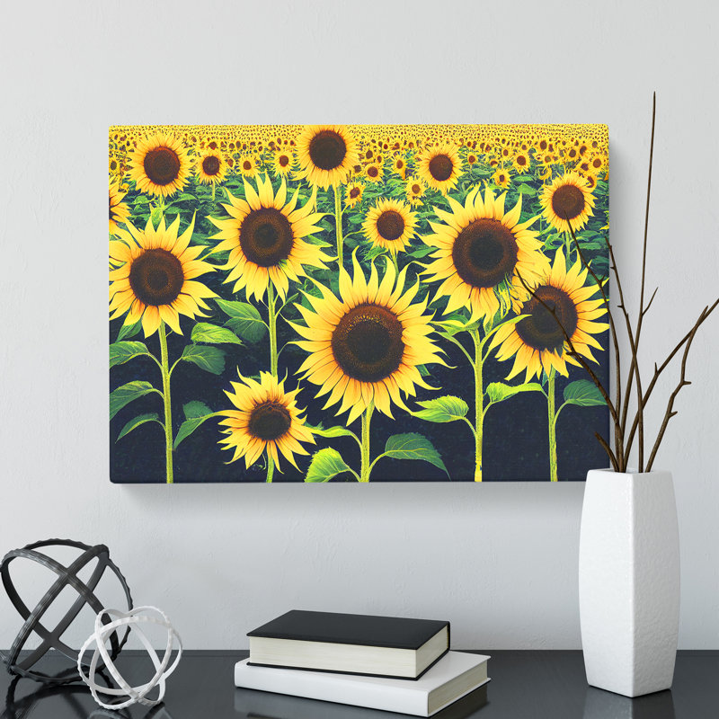 Phenomenal Sunflower Field - Wrapped Canvas, 50cm H x 76cm W x 3cm D
