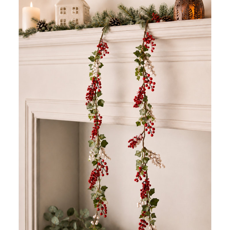 Set of 2 Red Berry Garlands