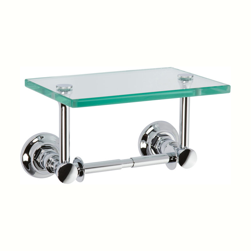 Eavon Double Post Toilet Paper Holder with Cover, Polished Chrome