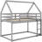 Gray Twin Over Bunk - Included, House Bed For Relaxing Nights Low Stable House-Like With-805954833