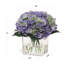 Fleurs d'hortensia Winkle Perry dans un vase en verre avec aspect d'eau
