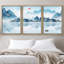«Abstract Landscape Mountain Reflection», peinture sur toile flottante 3 pièces-70991588-70991587
