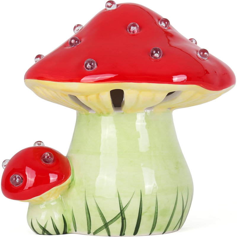 Lighted Ceramic Mushroom