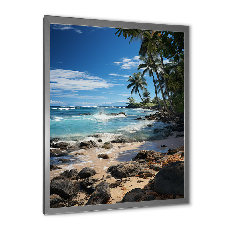 Photo de plage, paradis tropical VI - Nautique et plage, art mural sur toile, H 44 po x l 34 po x P 1,5 po
