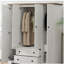 Armoire penderie 4 portes avec 2 tiroirs, blanc