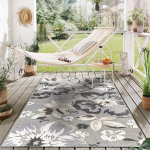 Lark Manor™ Floral Beige/Gray/Ivory Indoor & Outdoor Area Rug Gray ...