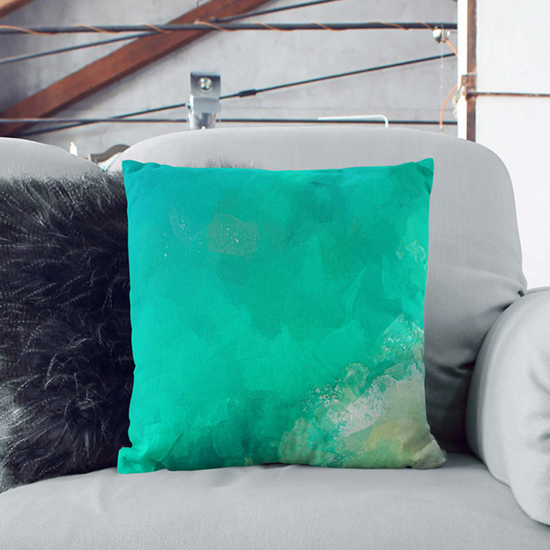 Ocean Cushion with Filling, 40cm H x 40cm W x 15cm D, Stone