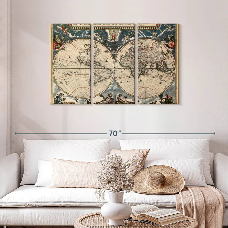 Aliaz Nova et Accuratissima Totius Terrarum Or bis Tabula, H 28 po x l 45 po