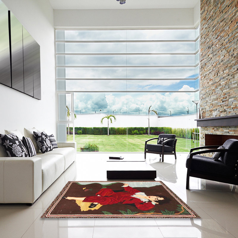 Tapis traditionnel brun / rouge Coolnagoppoge, Carré 5 pi