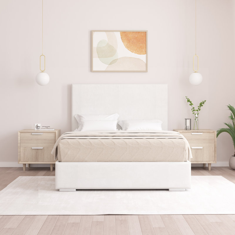 Shetye Upholstered Bed, King (5'), White