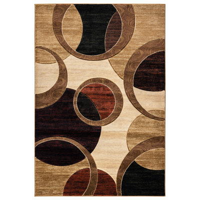 Tapis abstrait beige / brun Adonia