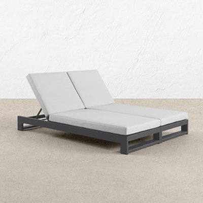 KOVA Aluminum Outdoor Chaise Lounge (Convertible Double Lounger, Set of 2)