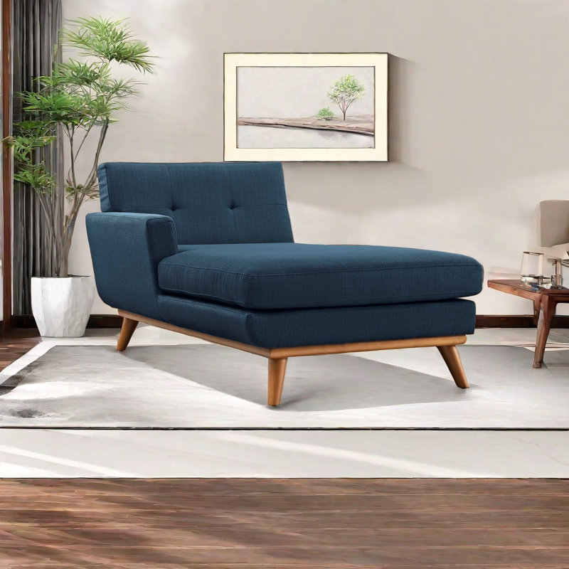 Chaise longue en tissu doux avec assise profonde, Bleu très foncé