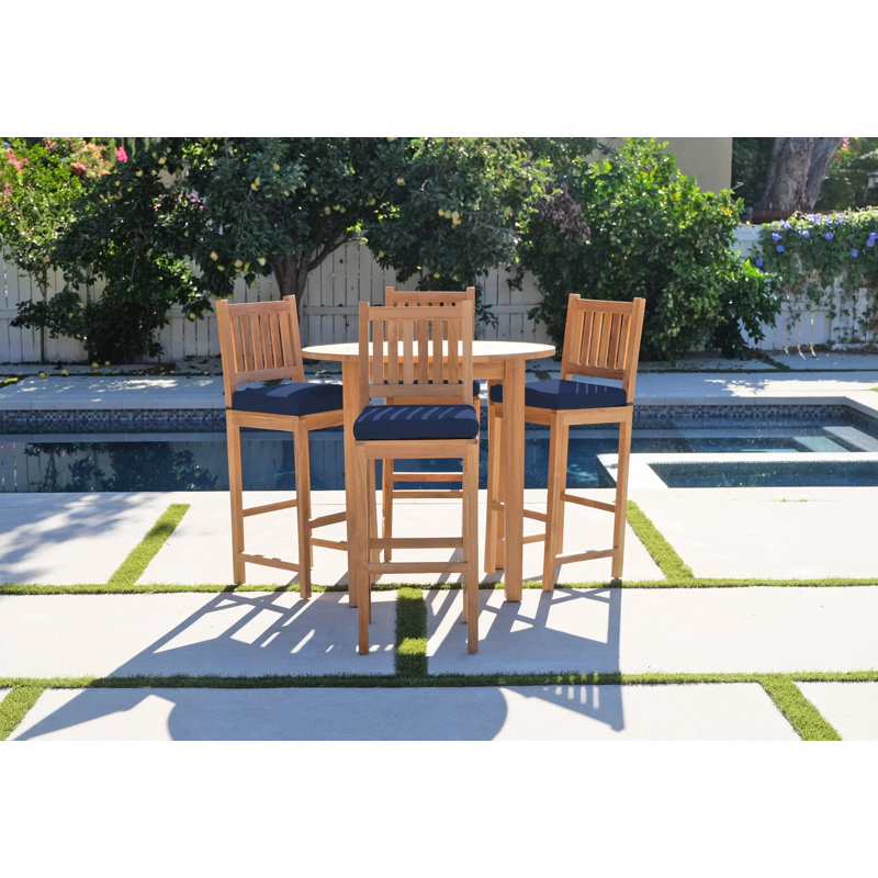 Huntington Outdoor 5 - Piece Bar Height Table with Cushions, Granite