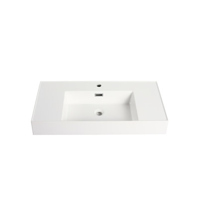 Lavabo de meuble-lavabo en résine 36 po - Robuste, élégant et tendance, lavabo durable
