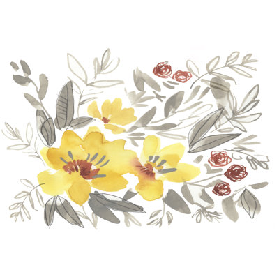Golden Flower Composition I -  Painting