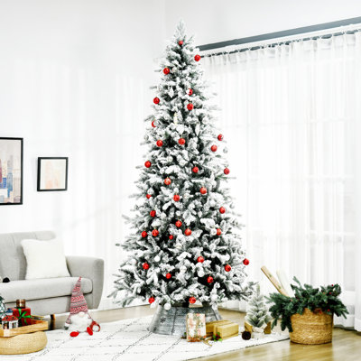 Arbre de Noël artificiel enneigé 9 pieds avec 616 branches de cèdre réalistes, ouverture automatique, décoration de Noël,