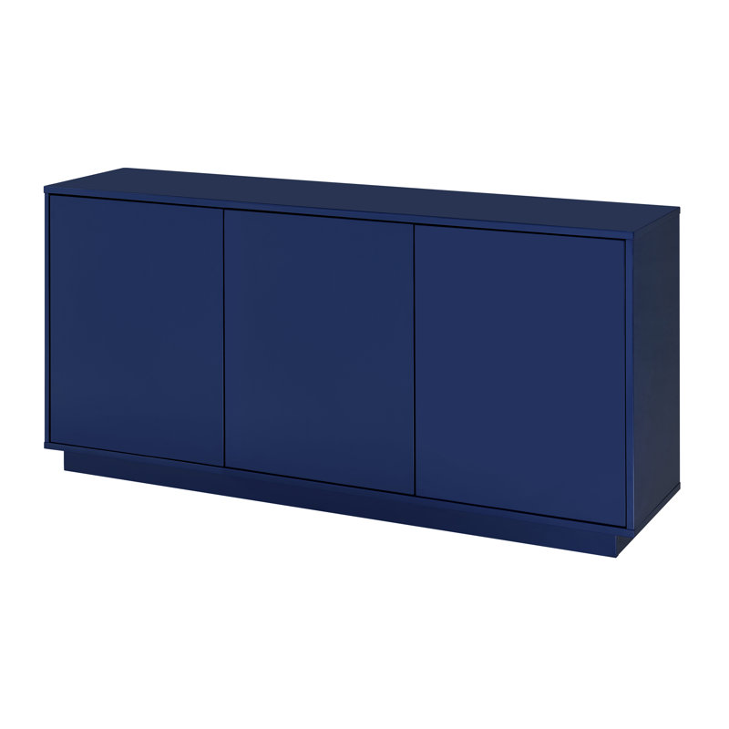 Buffet Carson blanc ultrabrillant, Bleu