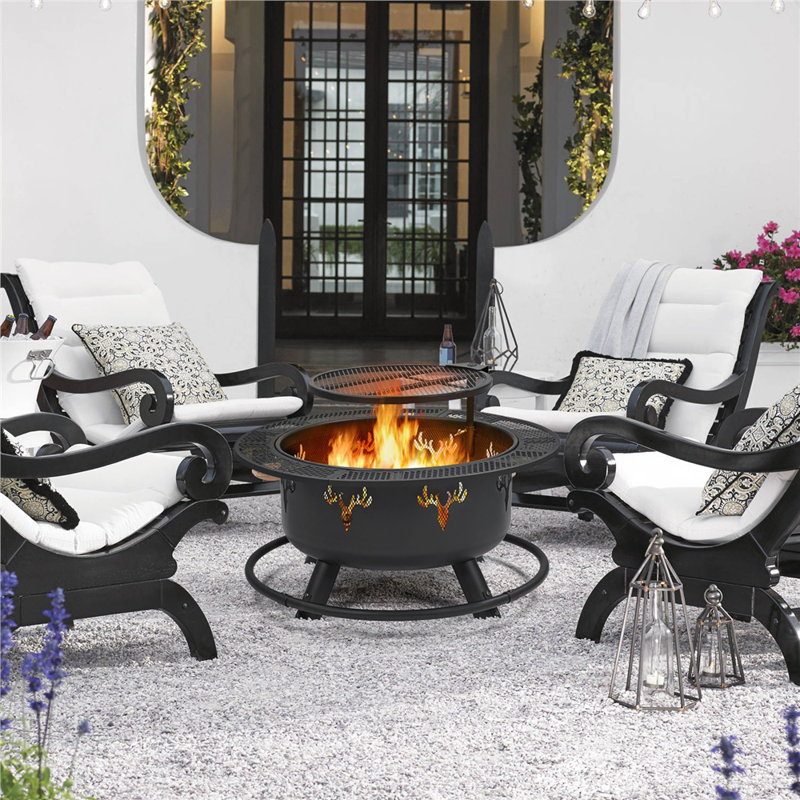 Round Wood Burning Fire Pit