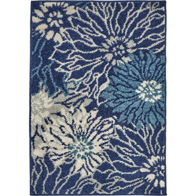 Tapis bleu marine Augusta