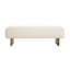 Rectangular Upholstered Tufted Linen Fabric Ottoman Bench