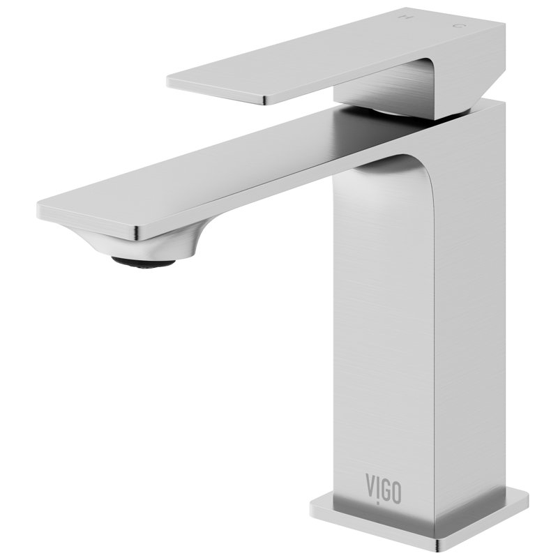 Robinet de salle de bain à poignée simple Dunn , Nickel brossé