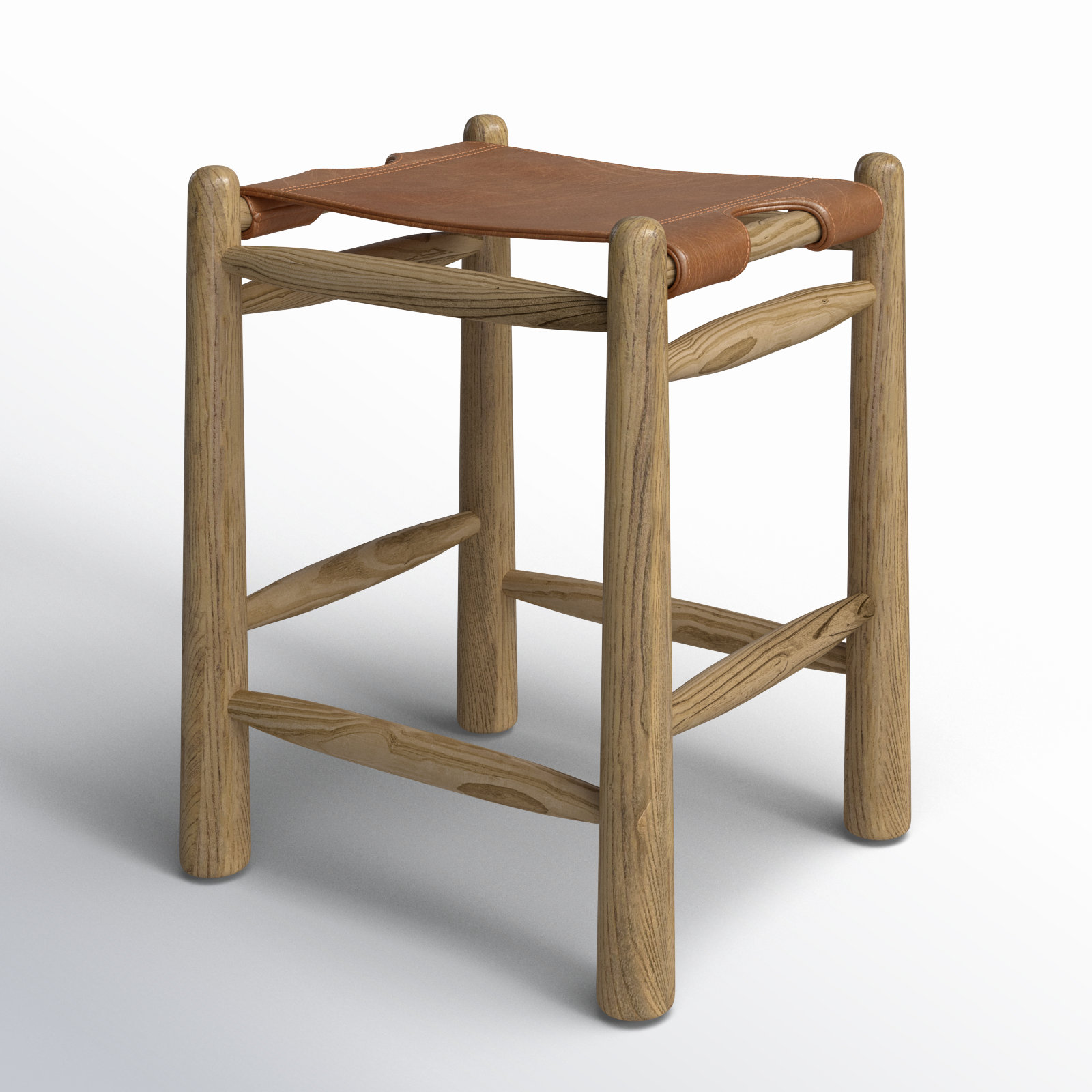 Jaylie Leather Sling Bar & Counter Stool, Counter Stool (27" Seat Height)
