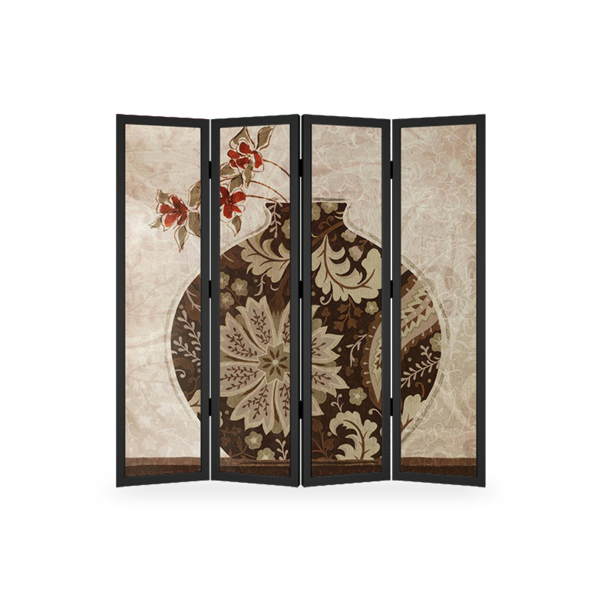 Canora Grey Black; Brown Rectangular Solid Wood Room Dividers | Wayfair