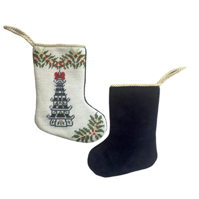 Christmas Pagoda Needlepoint Stocking, Large