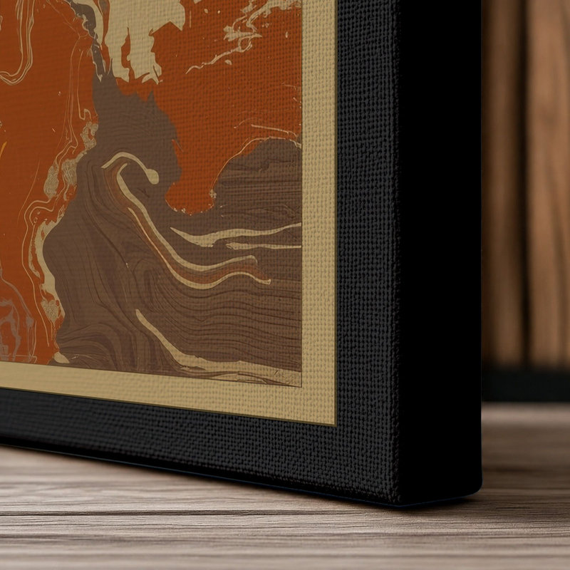 Earthen Flow Boho - Wrapped Canvas, 18x12 - 45.7 x 30.5 cm, Black Border