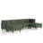 6 - Piece Upholstered Green Tufted Corduroy Modular Sectional with Pillow Back and Two Removable Flip-Tray Top Storage Ottoman-1545839911