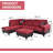 3-Piece Flannel  Sectional Sofa-749976318-749976313
