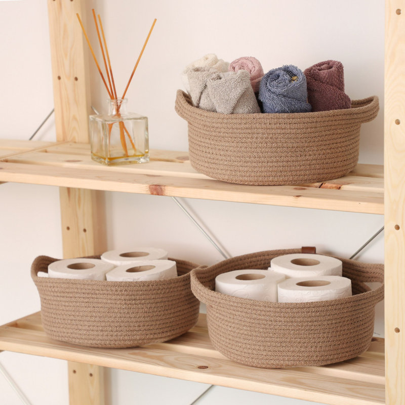 Brayden Studio Cotton Decorative Basket, Beige