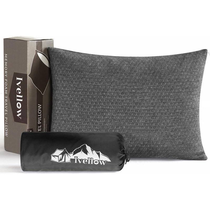 Coussins de hamac, coussin de camping compressible pour dormir, 16" H x 12" W, Gris