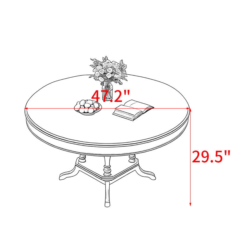 European style round retro dining table