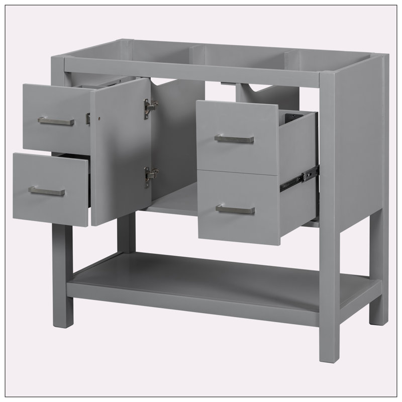 Base de meuble-lavabo simple 35,40 po seulement, Gris