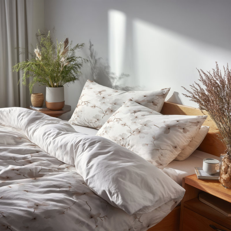 Ensemble de literie 3 pièces Boho - Ensemble de housse de couette et de coussin floral