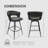 28" Swivel Bar Stools Set Of 2 – Faux Leather Counter Stools With Woven Backrest, Metal Base & Footrest-1209403224